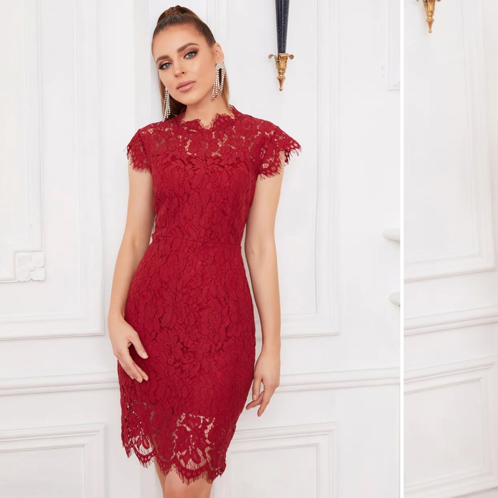Very beautiful lace midi dress - Picture 3 of 9